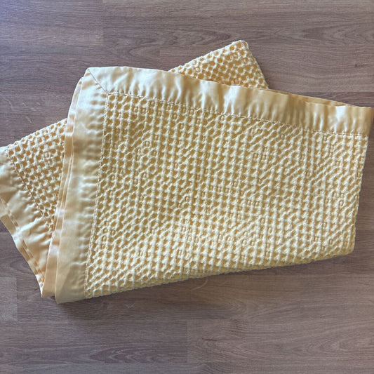 Cloud Island Waffle Knit Infant Blanket - Yellow