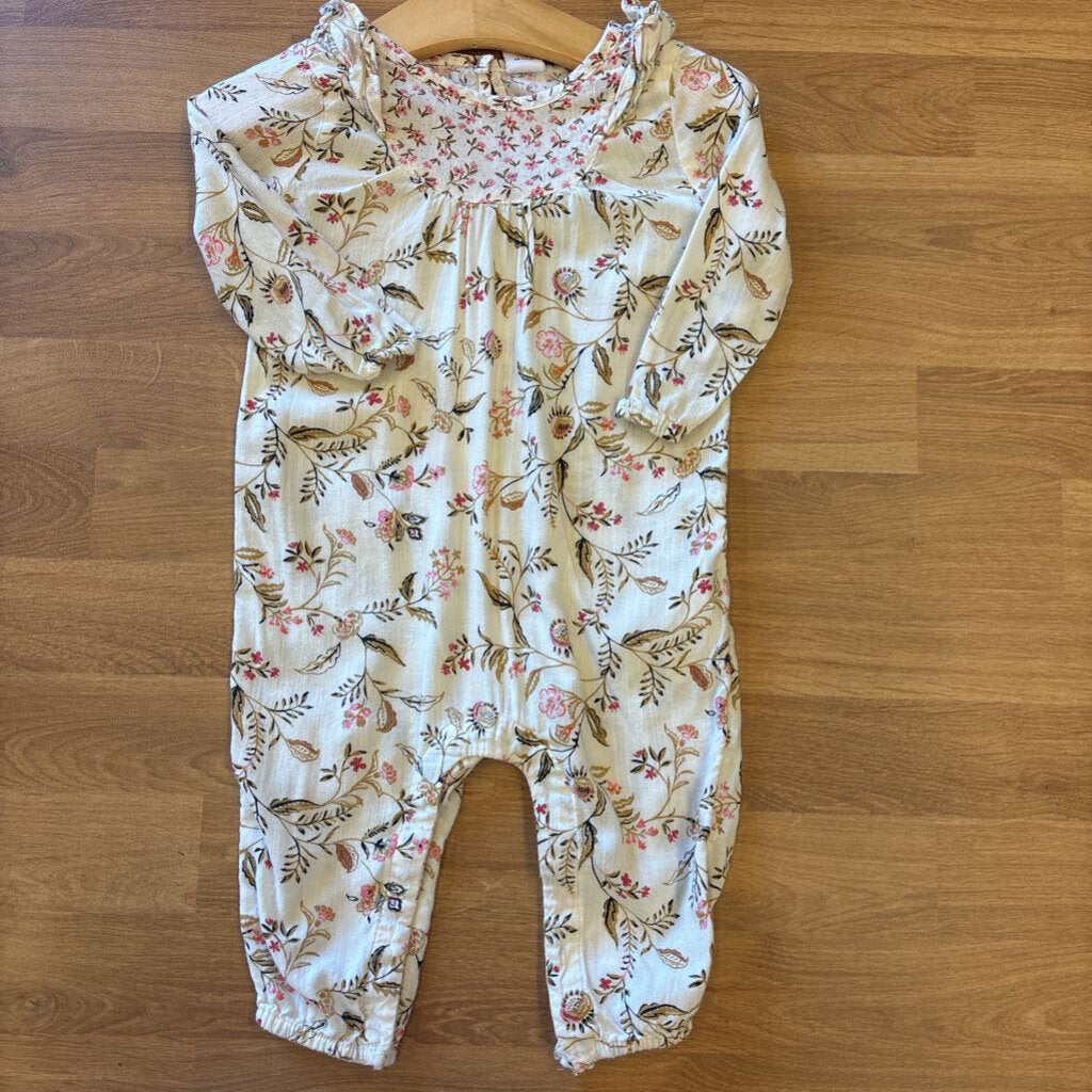 Old Navy Floral LS Romper - 6/12m