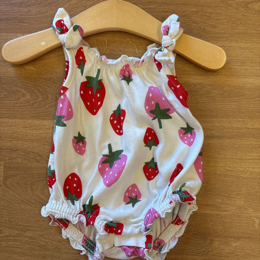 Old Navy Strawberry Bubble Tank Romper - 0/3m