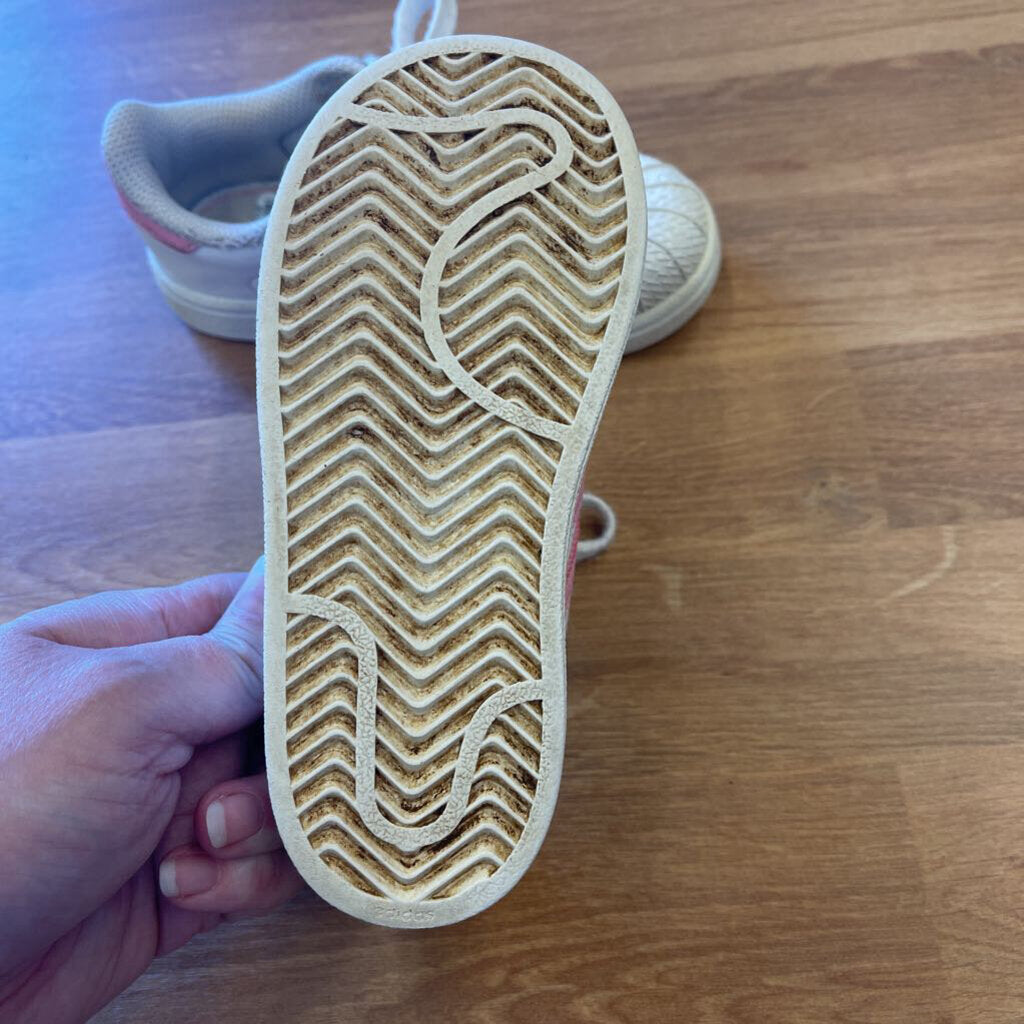 Adidas White/Pink Sneakers - 9