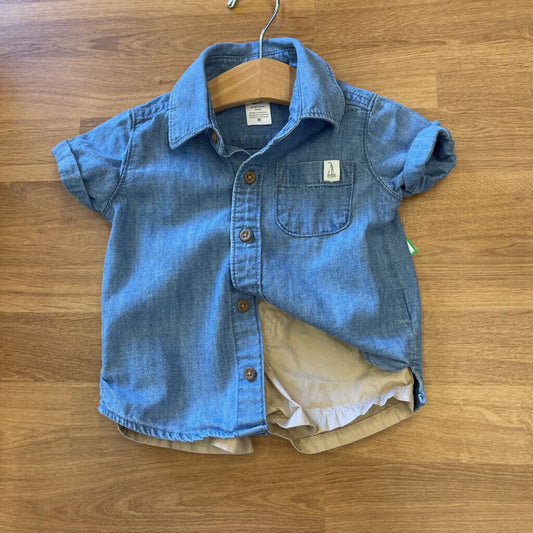Carter's SS Button Up / Shorts Set - 6m