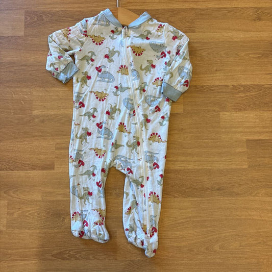 Milkberry Dino Zip Sleeper (mark on back) - 0/3m