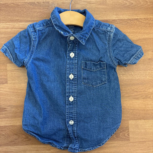 Baby Gap Denim SS Button Up - 18/24m