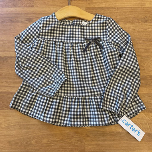 NWT Carter's Checkered LS Blouse 3T