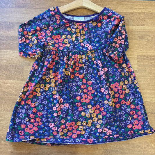 Hanna Andersson Floral LS Dress (wear) - 5T