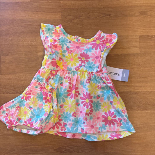 NWT Carter's Floral SS Dress w/ Bloomers - 3m