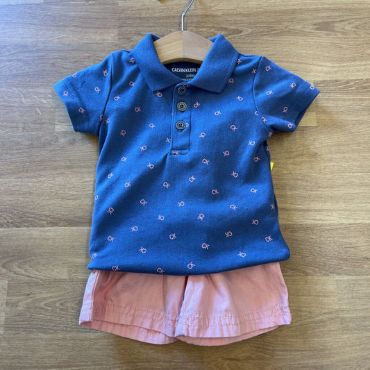 Calvin Klein SS Polo / Shorts Set - 3/6m