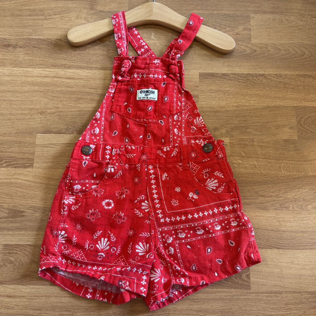 Osh Kosh Paisley Short Overalls - 2T