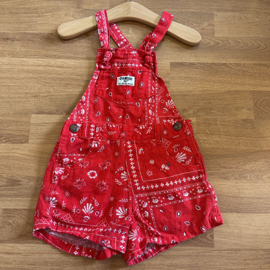 Osh Kosh Paisley Short Overalls - 2T