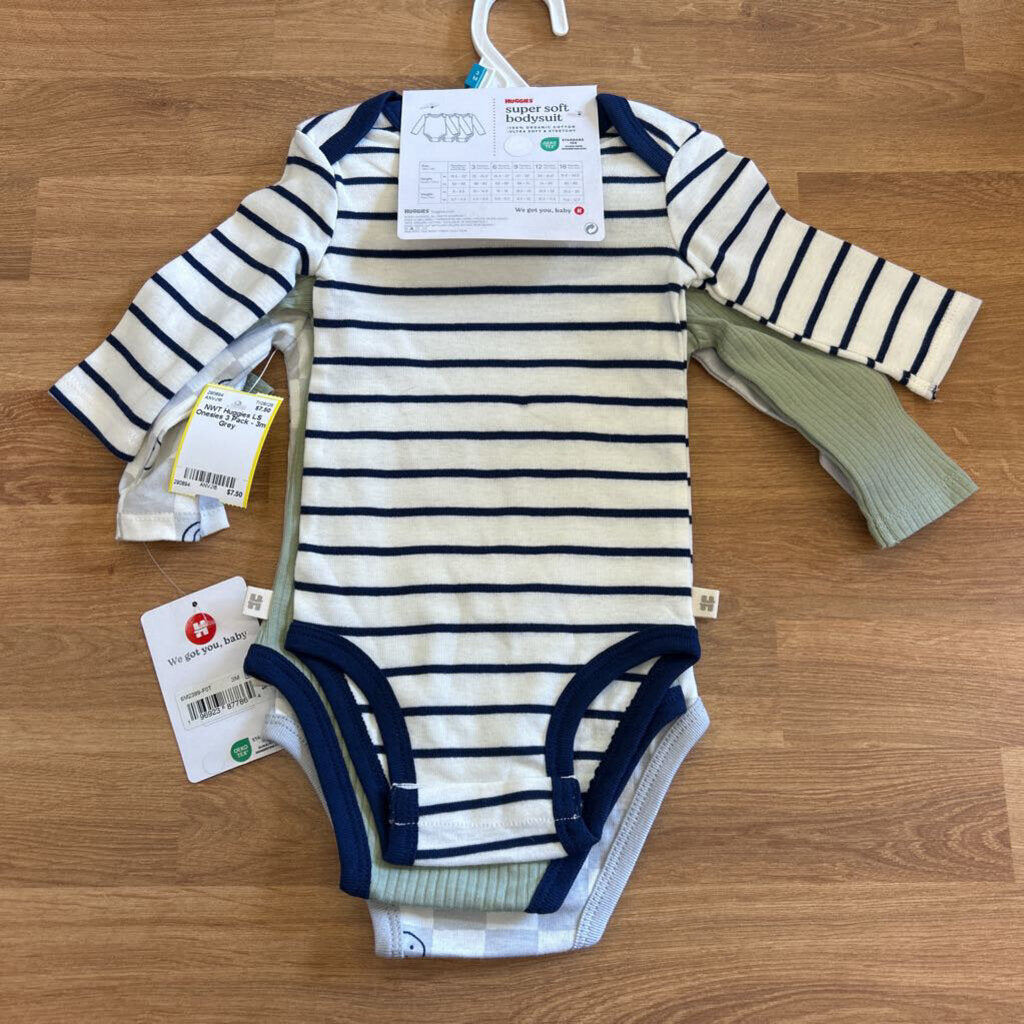 NWT Huggies LS Onesies 3 Pack - 3m