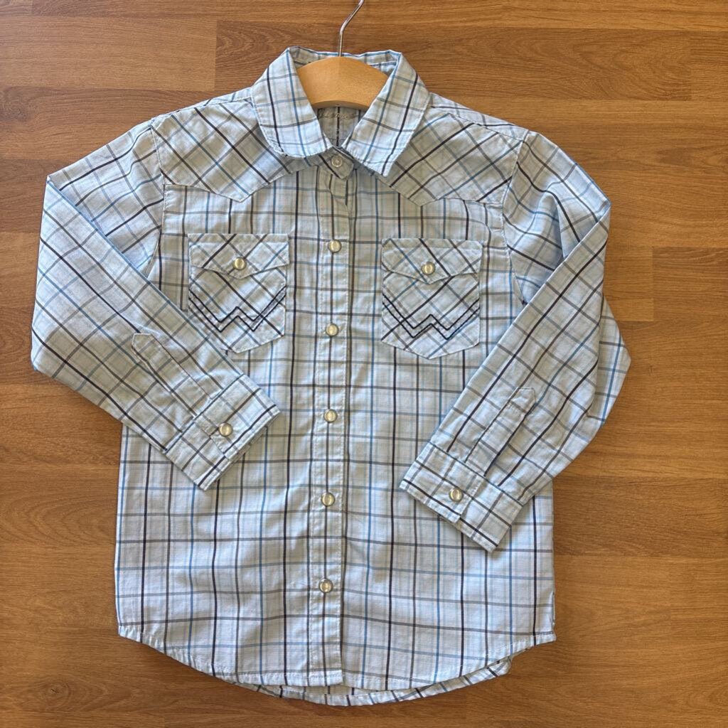 Wrangler Plaid LS Snap - 4T