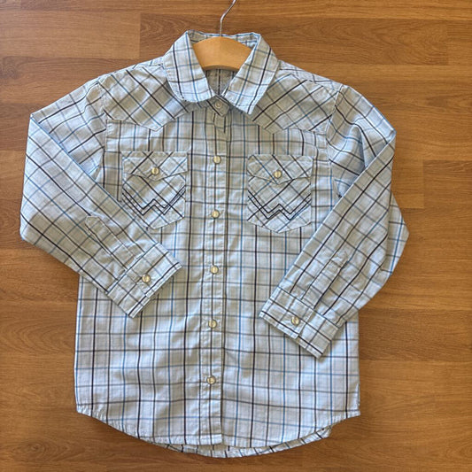 Wrangler Plaid LS Snap - 4T