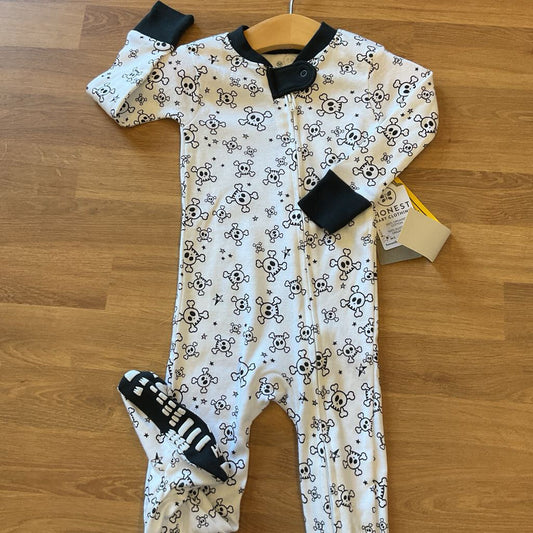NWT Honest Skull Zip Sleeper - 12m