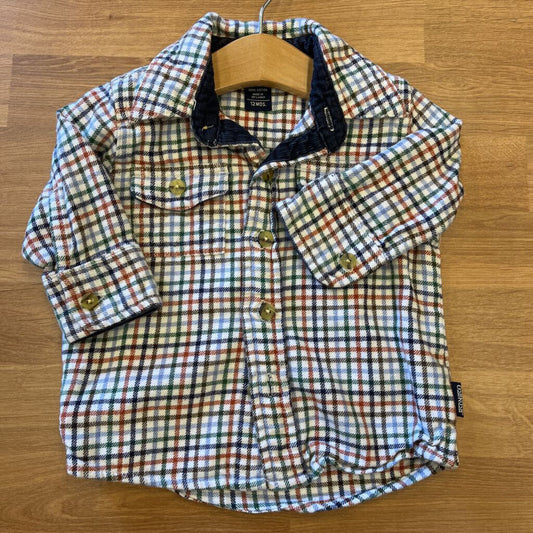 Osh Kosh Square Flannel LS Button Up - 12m