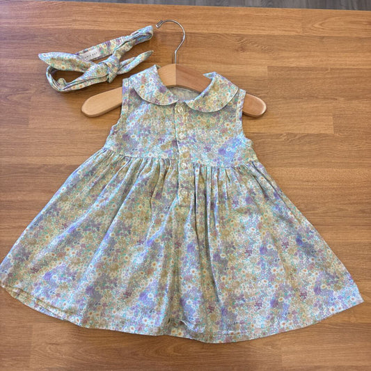 Jamie Kay Floral SS Button Up Dress w/ Headband - 6.12m