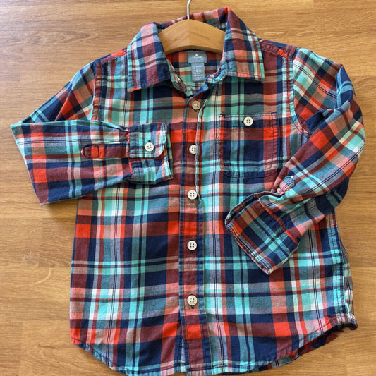 Baby Gap Plaid LS Button Up - 4