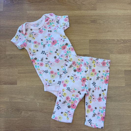 Gerber Floral 2pc Set - 0/3m