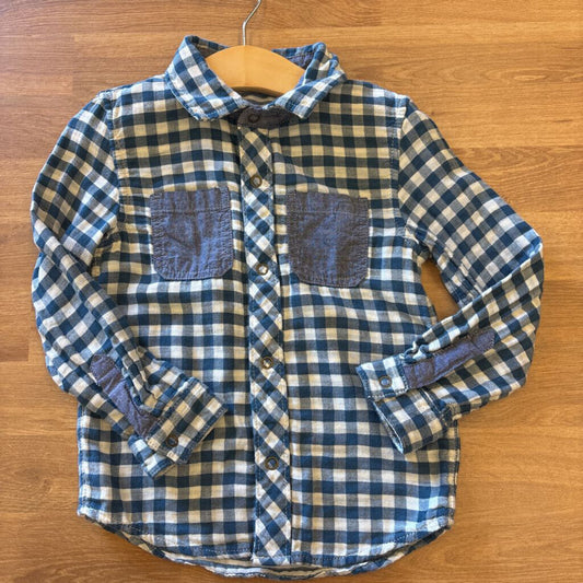 Cat & Jack Gingham LS Snap - 4T