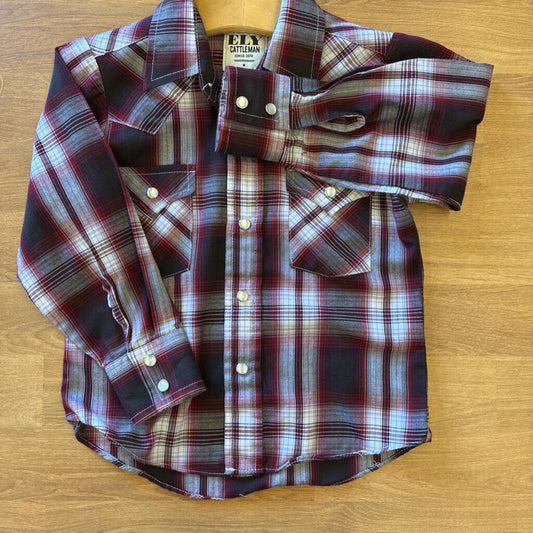 Ely Cattleman Plaid LS Button Up - 4