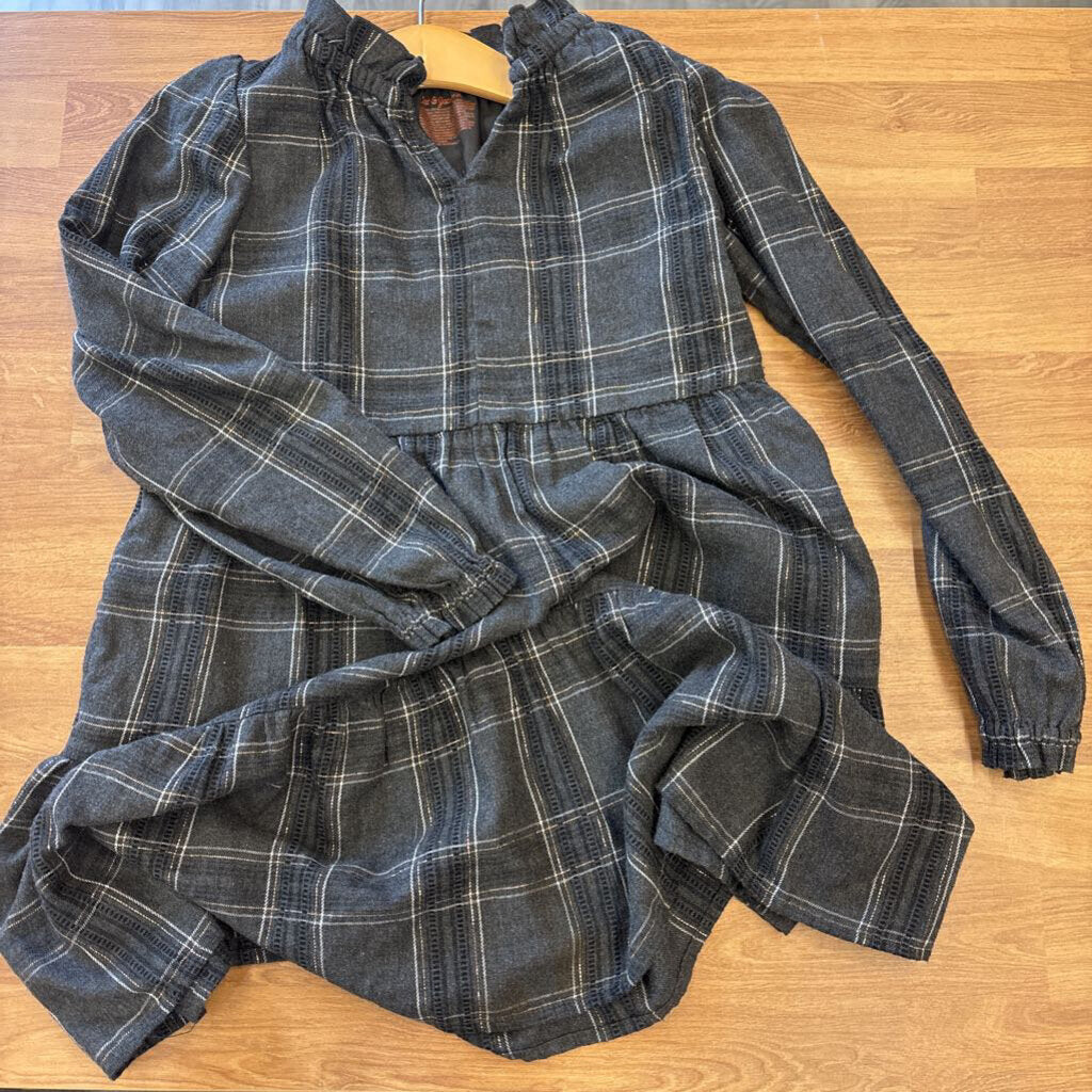Cat & Jack Plaid Shimmer LS Dress - 8