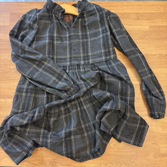 Cat & Jack Plaid Shimmer LS Dress - 8