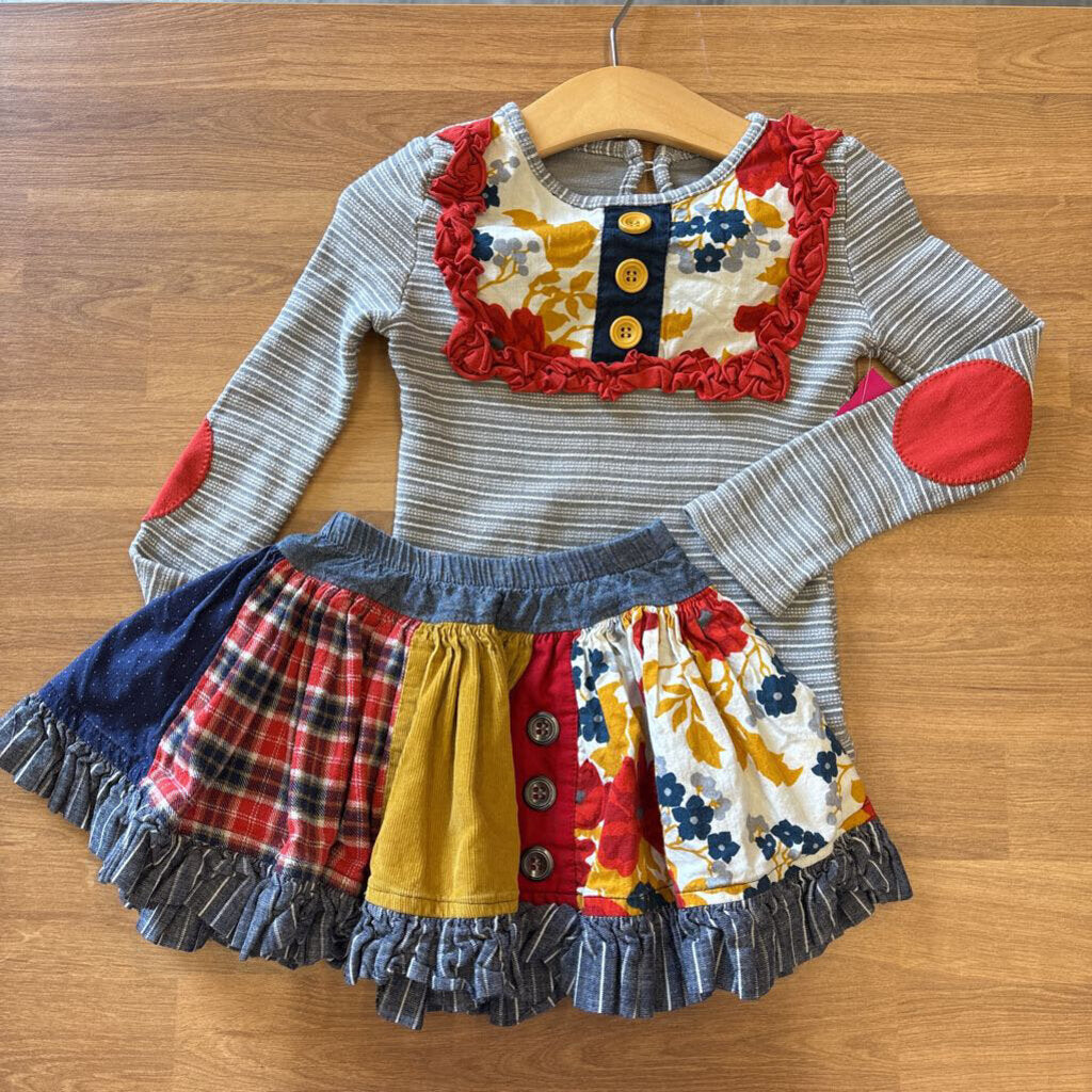 Persnickety Floral LS Tee / Skirt Set - 2