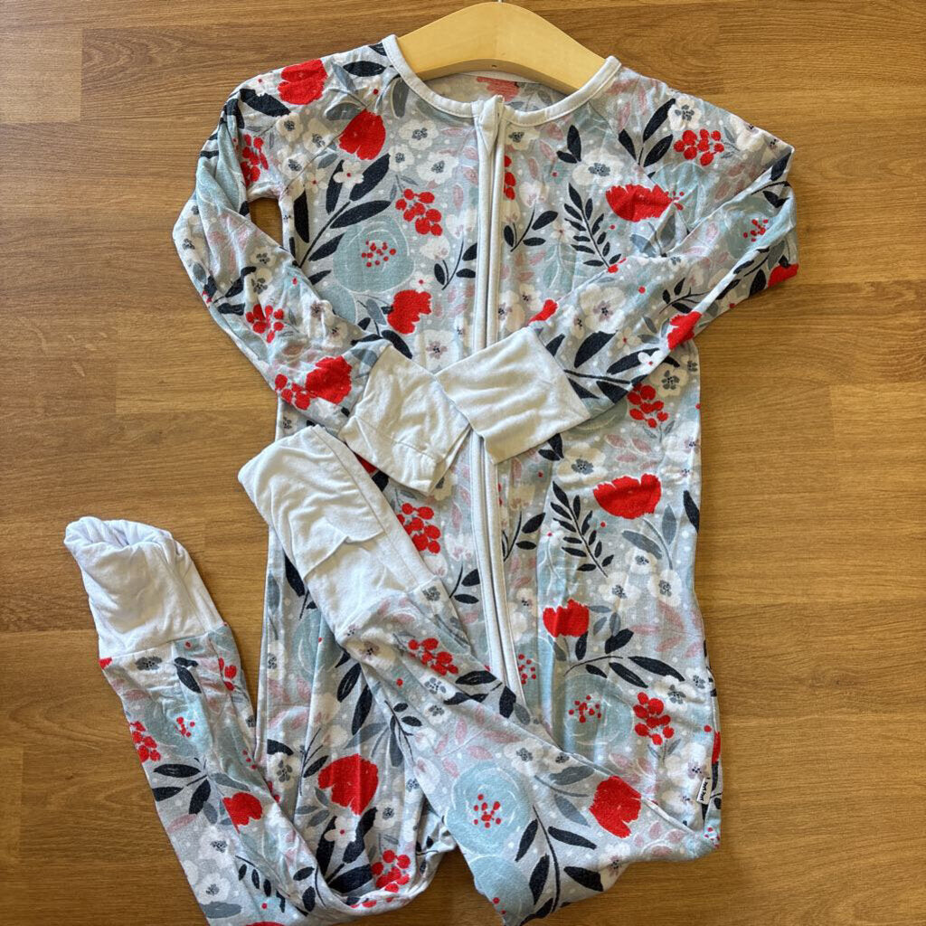 Little Sleepies Bamboo Floral Zip Sleeper (marks along front) - 18/24m