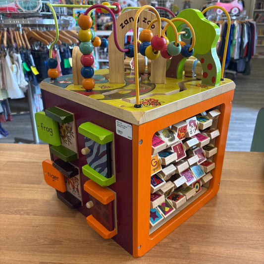 Zany Zoo Wood Activity Cube