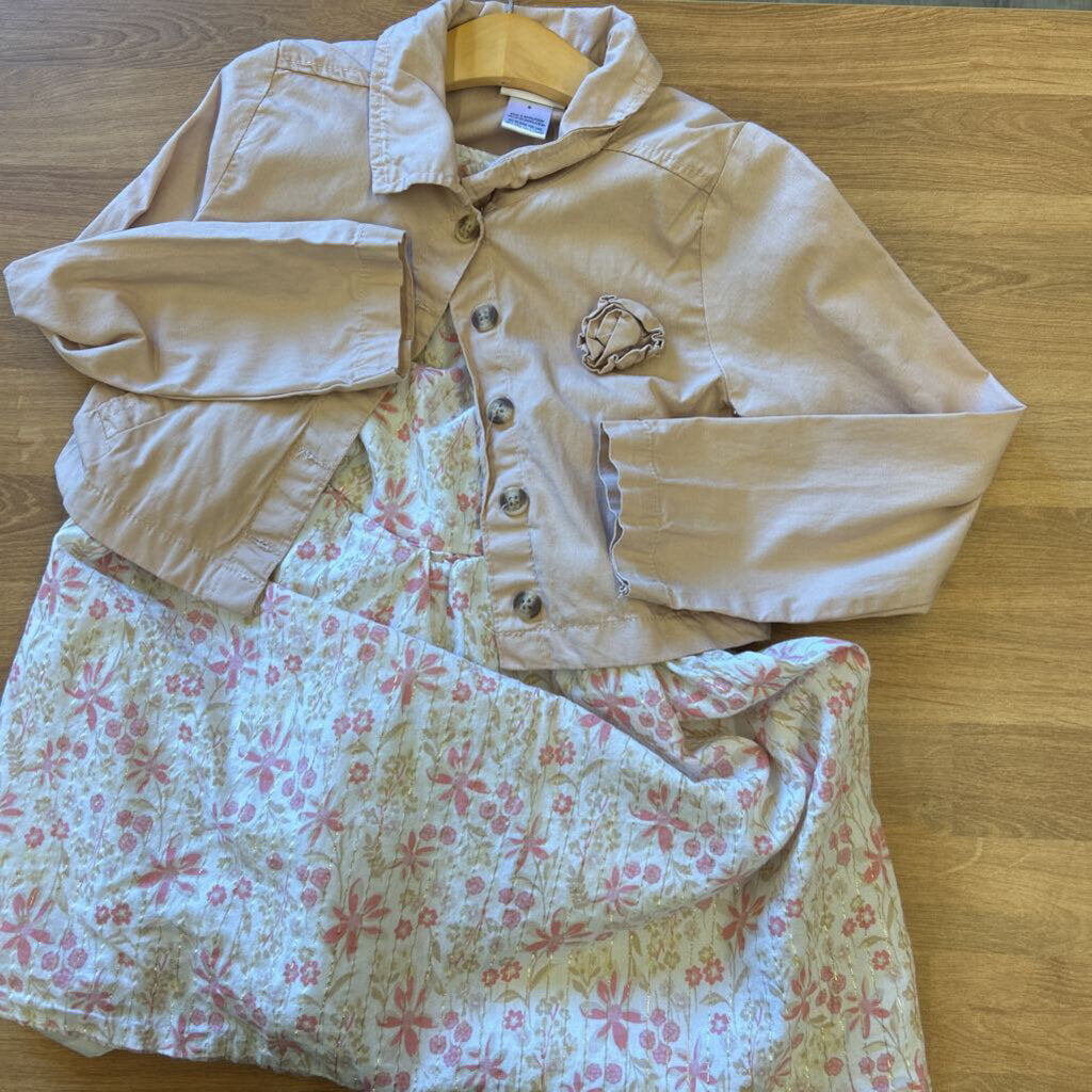 Little Lass Floral Tank Dress w/ Jacket - 8