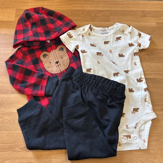 NWT Carter's Onesie/Pants/Zip Hoodie 3Pc Set 18m