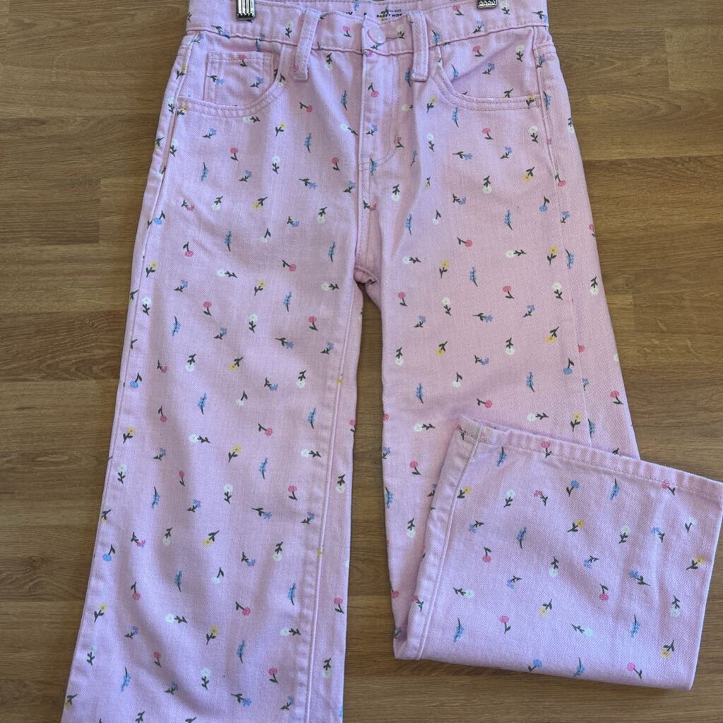 Old Navy Flower High Rise Wide Leg Baggy Jeans 8