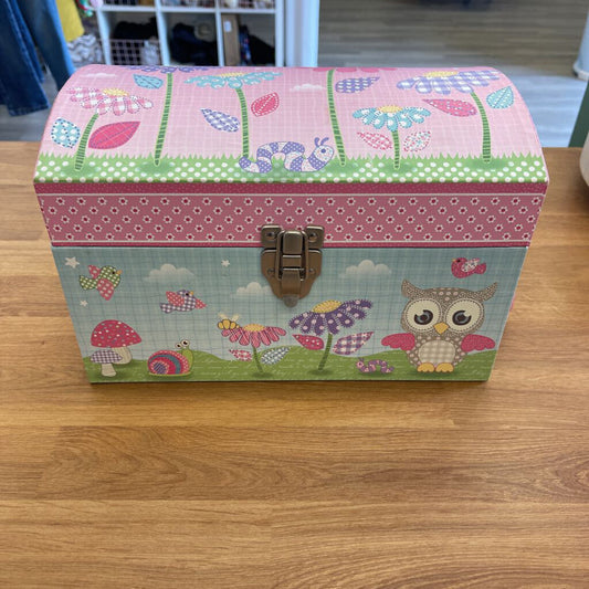 Pink Owl Dome Chest