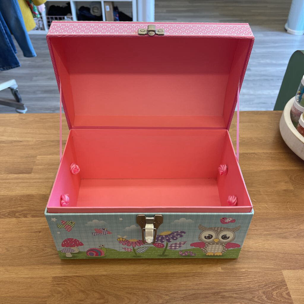 Pink Owl Dome Chest