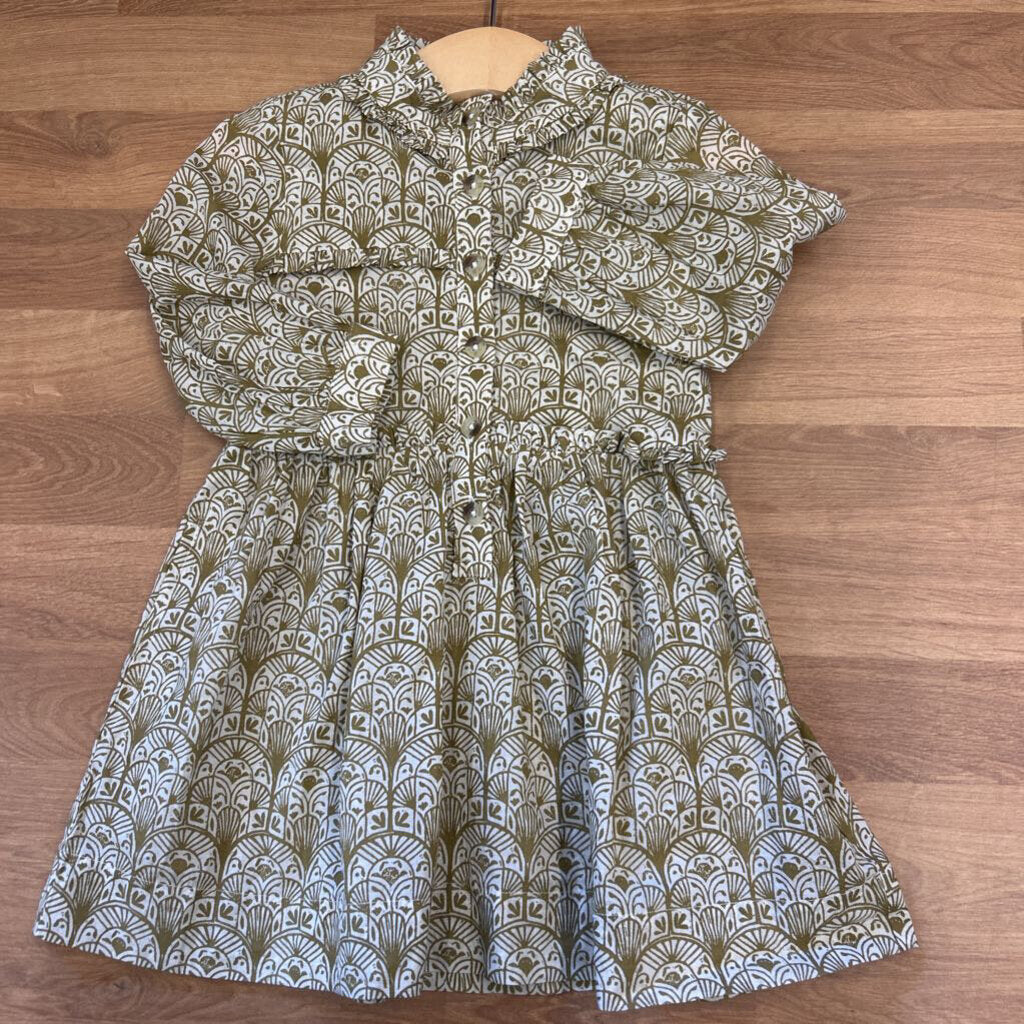 Kate Quinn Printed Button Up LS Dress - 18/24m