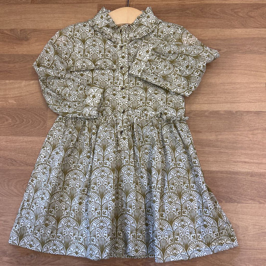 Kate Quinn Printed Button Up LS Dress - 18/24m