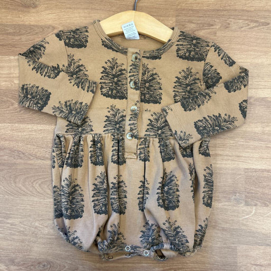 Kate Quinn Pinecone Bubble LS Romper - 18/24m