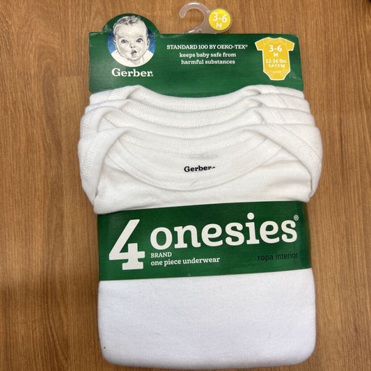 NEW Gerber SS Onesie 4 Pack - 3/6m