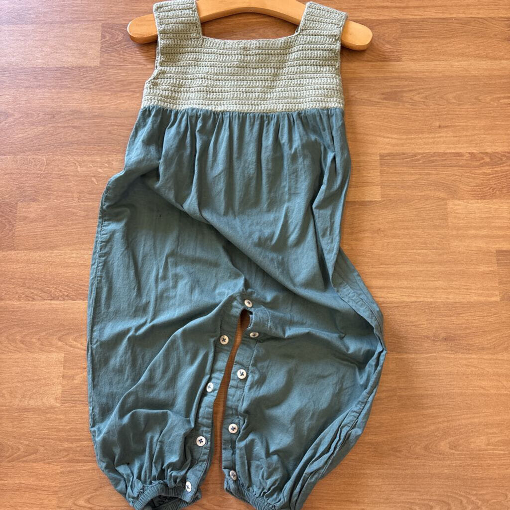 Kate Quinn Knit Linen Tank Romper - 18/24m