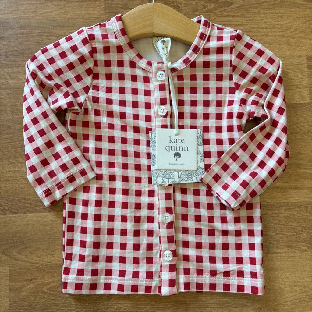 NWT Kate Quinn Bamboo Gingham Cardigan - 6/12m