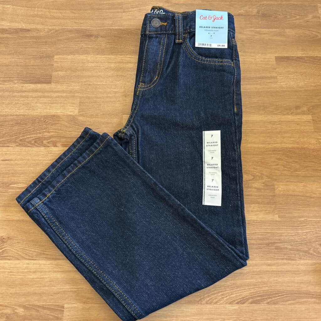 NWT Cat & Jack Relaxed Straight Jeans - 7