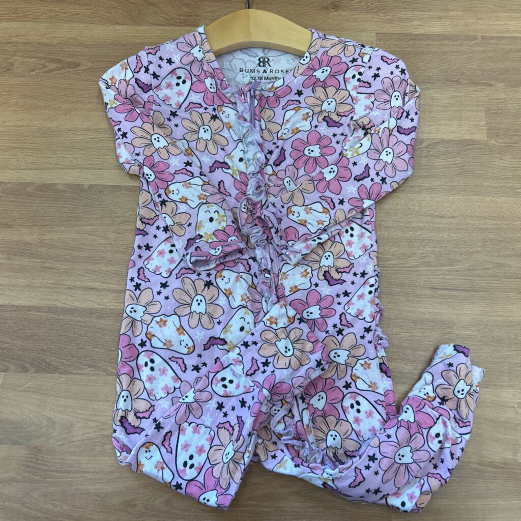 Bums & Roses Bamboo Halloween Zip Sleeper - 12/18m