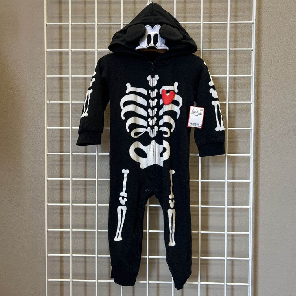 Disney Mickey Skeleton Hoodie Coverall - 18/24m