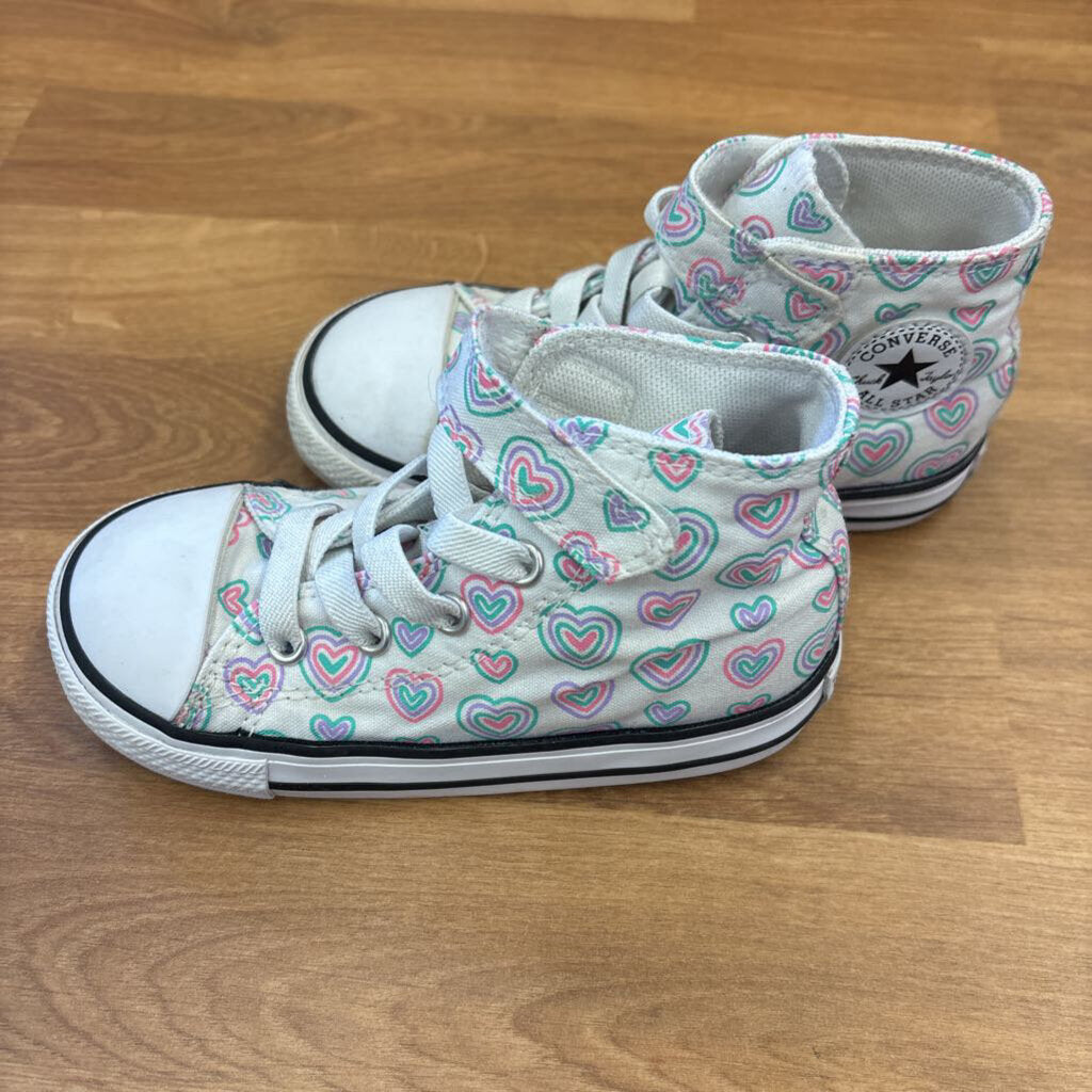 Converse White Heart High Top Sneakers - 8