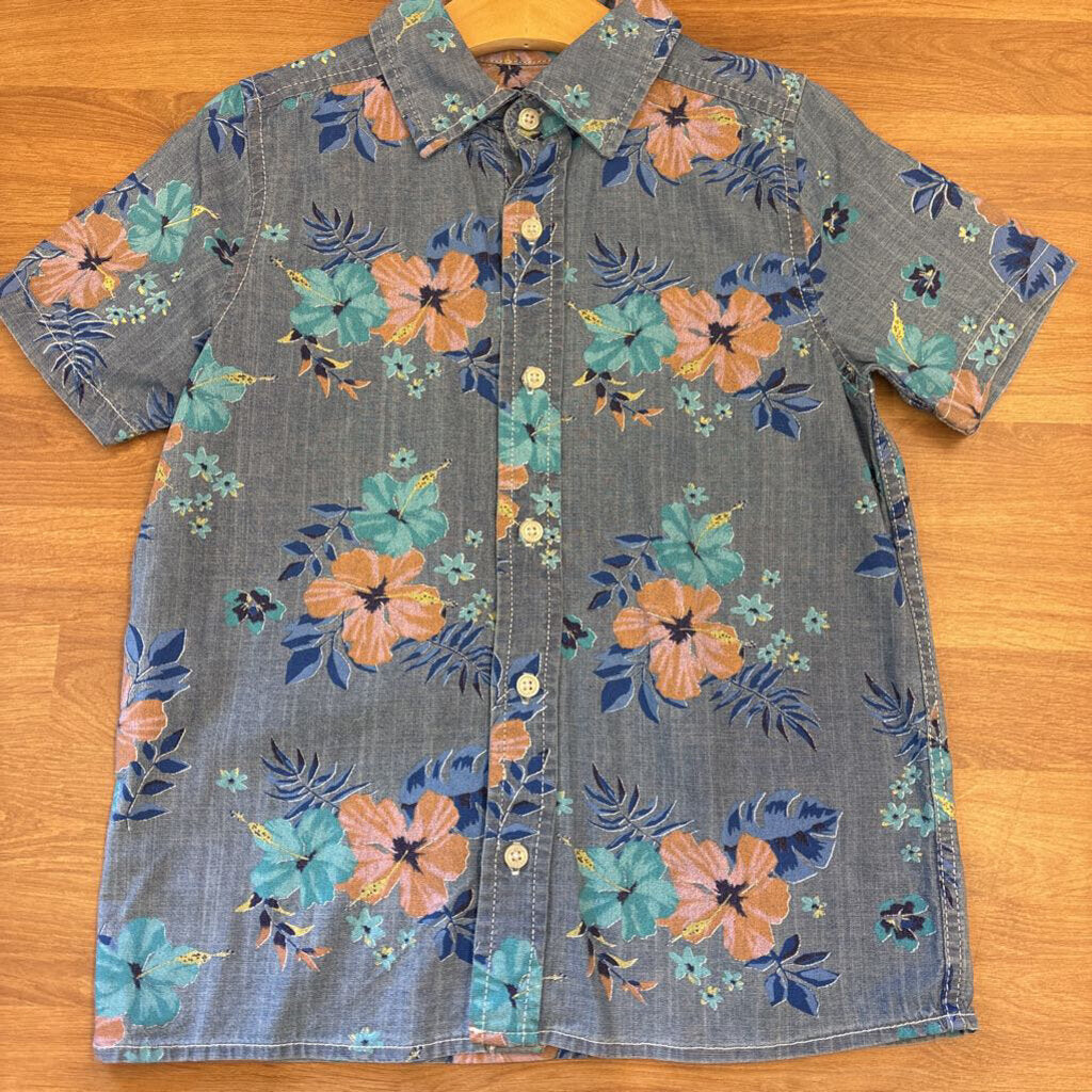 Osh Kosh Floral SS Button Up - 8
