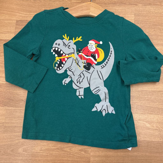 Old Navy Dino Santa LS Tee - 18/24m