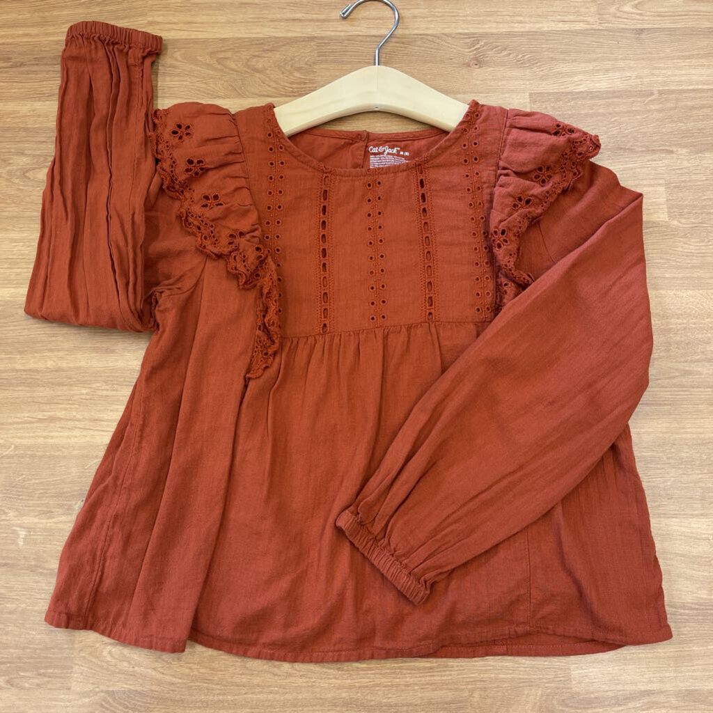 Cat & Jack Eyelet LS Top - 8