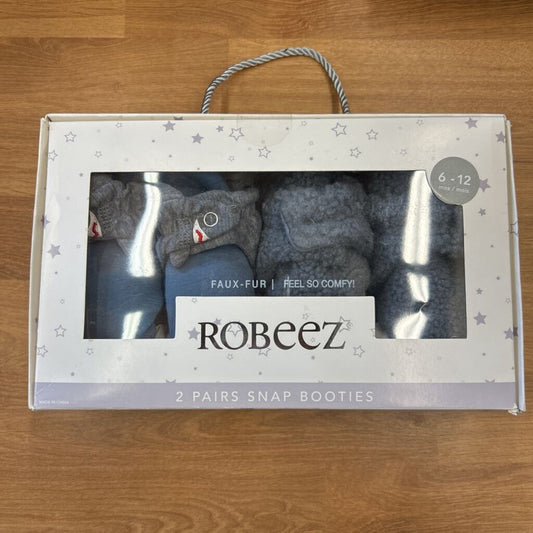 NEW Robeez 2 Pairs Snap Booties - 6/12m
