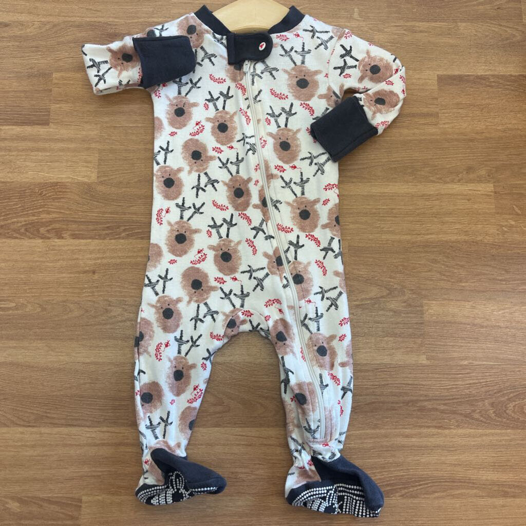 Burt's Bees Reindeer Zip Sleeper - 0/3m