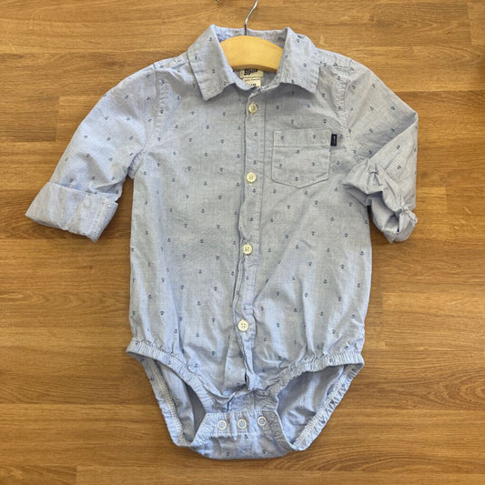 Osh Kosh Anchor LS Button Up Onesie - 24m