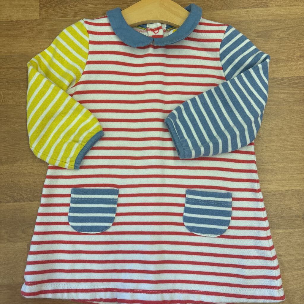 Baby Boden Stripe LS Dress - 18-24m